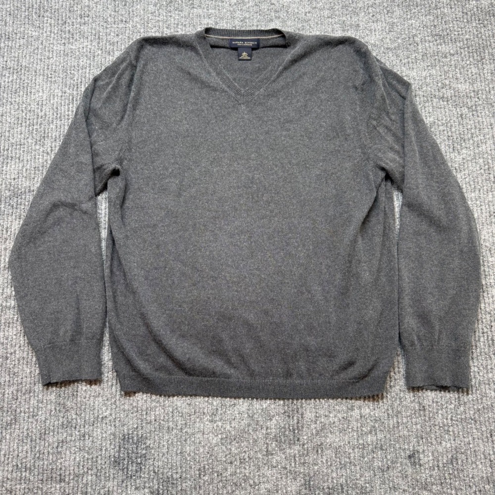 Banana Republic Gray Silk Cashmere Sweater Mens Large Quiet Luxury Soft Capsule